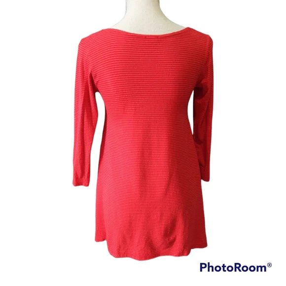 Advika Red Striped Trapeze Tunic Small - Picture 2 of 7
